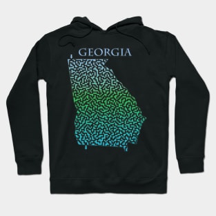 Georgia State Outline Maze & Labyrinth Hoodie